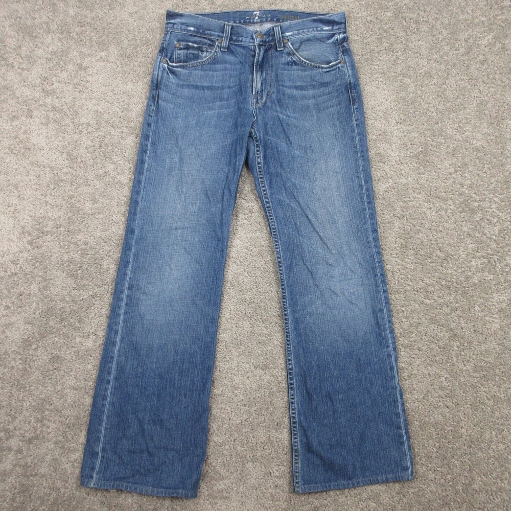 7 For All Mankind Jeans Mens 30x30 Blue Bootcut Western Made In USA Denim Pants